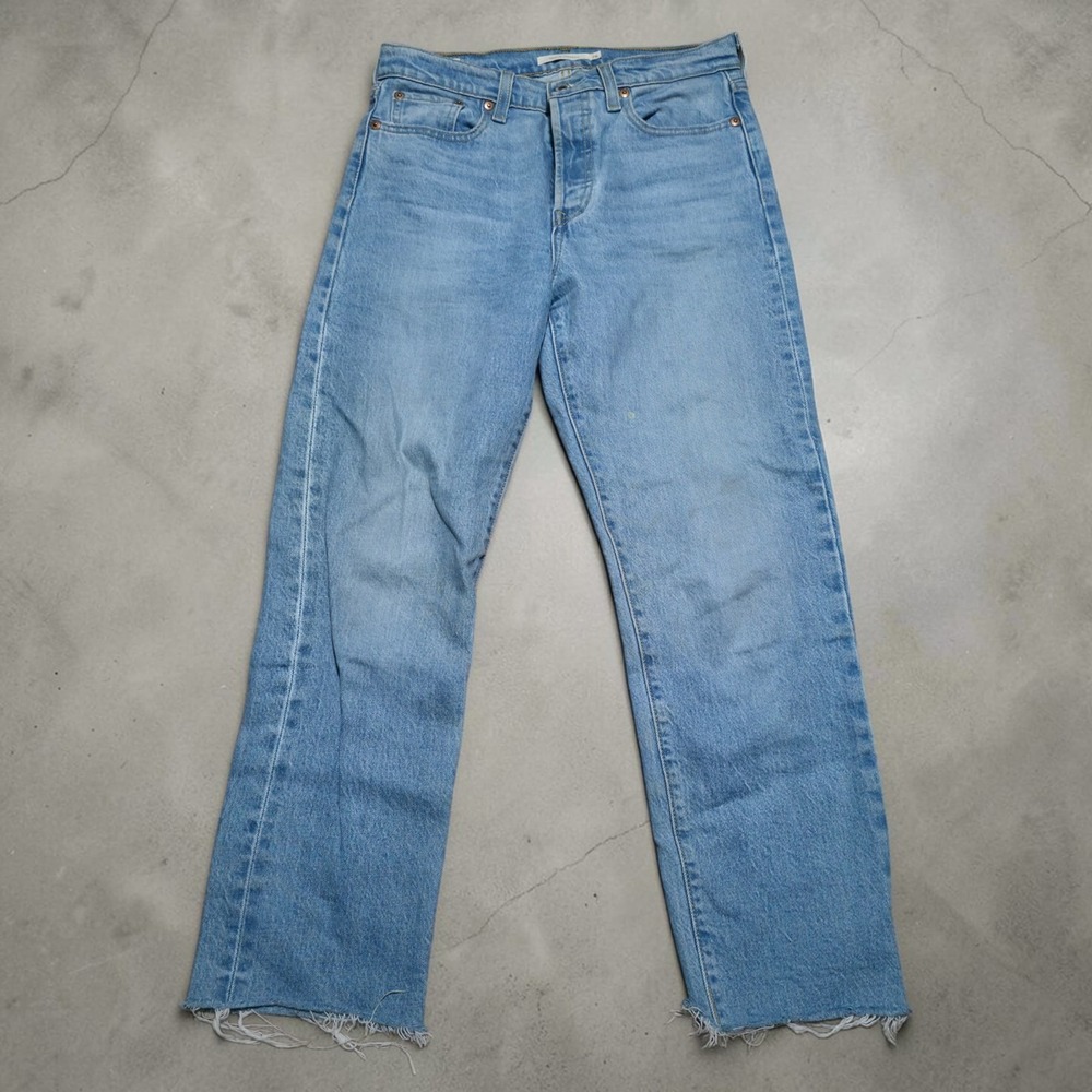 Levis 501 Jeans Womens 26 *28 x 27* Blue Denim Button Fly Premium Wedgie Big E